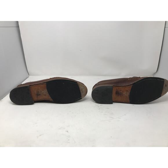 Men's AE By Allen Edmonds Bates Brown Leather Loafer With Front Buckle Size 11 - Picture 7 of 8